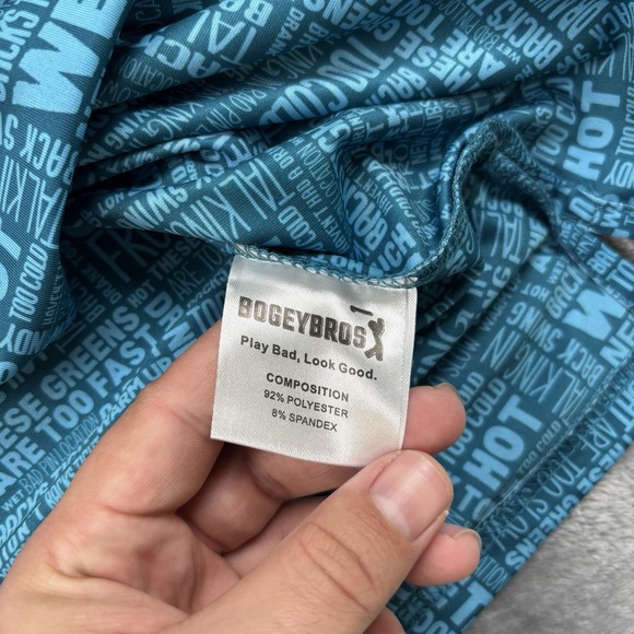 Bogey Bros Excuses Golf Polo Shirt Mens Blue Performance Stretch Size XL - Picture 5 of 6